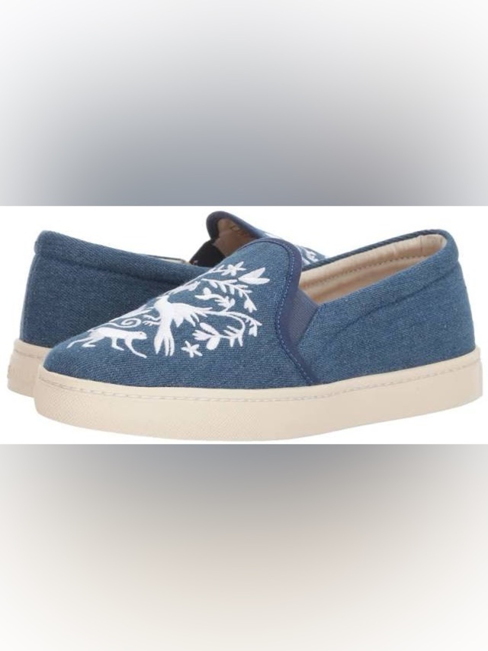 Soludos NIB Otomi Slip On Denim Sneakers
